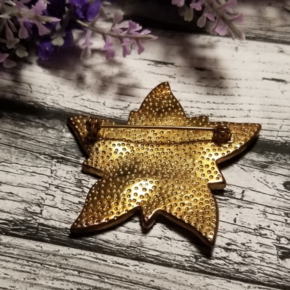 Gorgeous VTG Poinsettia Flower Brooch - Picture 4 of 5